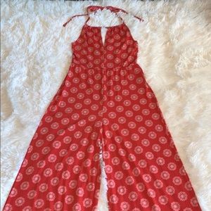 Red Halter Jumpsuit